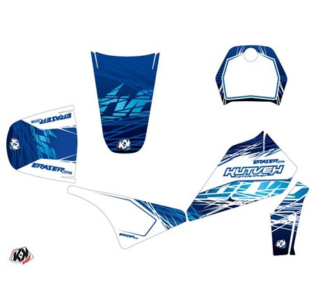 Kit Deco Moto Cross Eraser Yamaha PW 80 Bleu