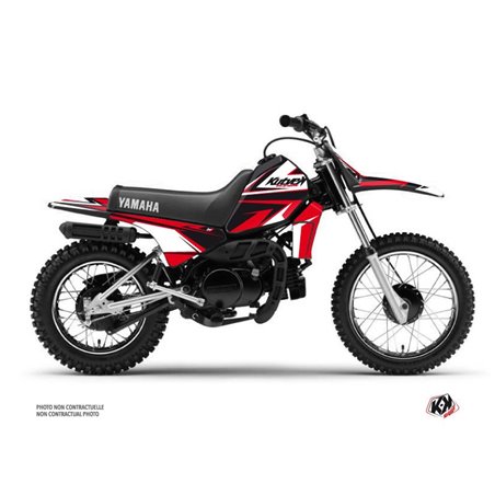 Kit Deco Moto Cross Stage Yamaha PW 80 Noir Rouge