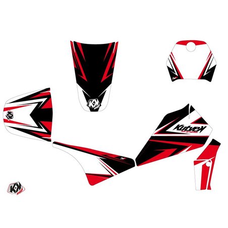 Kit Deco Moto Cross Stage Yamaha PW 80 Noir Rouge