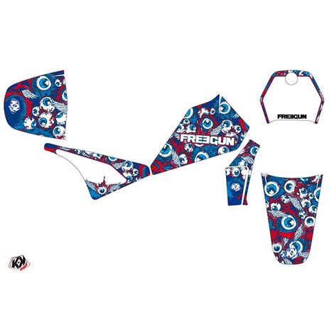 Kit Deco Moto Cross Freegun Eyed Yamaha PW 80 Rouge