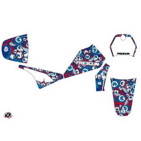 Kit Deco Moto Cross Freegun Eyed Yamaha PW 80 Rouge