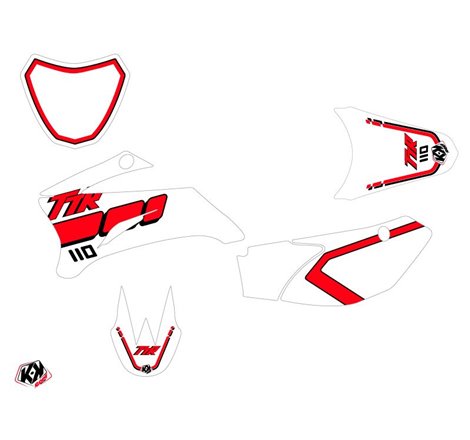 Kit Deco Moto Cross Vintage Yamaha TTR 110 Rouge