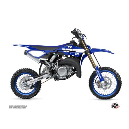 Kit Deco Moto Cross Vintage Yamaha 65 YZ Bleu