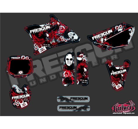 Kit Deco Moto Cross Freegun Yamaha 85 YZ Rouge