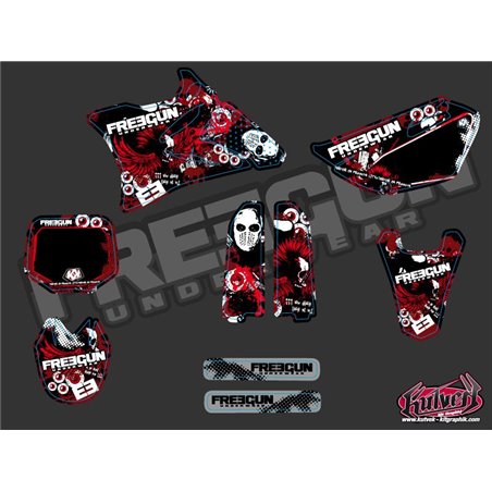 Kit Deco Moto Cross Freegun Yamaha 85 YZ Rouge