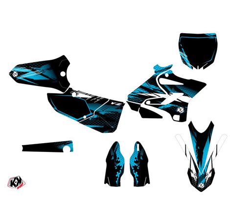 Kit Deco Moto Cross Techno Yamaha 125 YZ Bleu