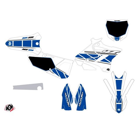 Kit Deco Moto Cross Replica Yamaha 125 YZ Blanc Bleu
