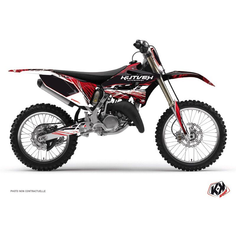 Kit Deco Moto Cross Eraser Yamaha 125 YZ Rouge Blanc