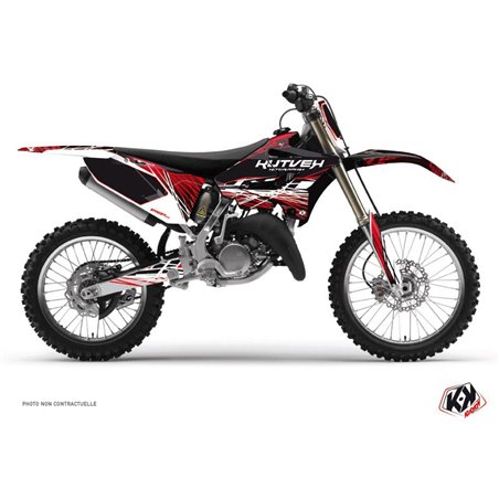 Kit Deco Moto Cross Eraser Yamaha 125 YZ Rouge Blanc