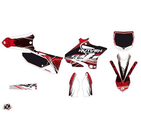 Kit Deco Moto Cross Eraser Yamaha 125 YZ Rouge Blanc