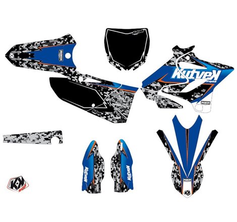 Kit Deco Moto Cross Predator Yamaha 125 YZ Noir Bleu