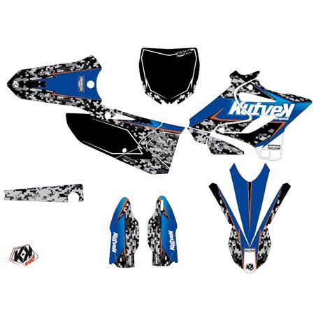 Kit Deco Moto Cross Predator Yamaha 125 YZ Noir Bleu