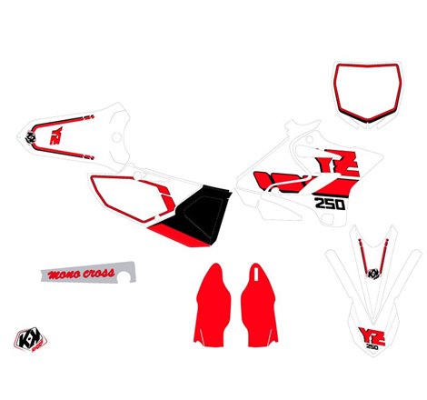 Kit Deco Moto Cross Vintage Yamaha 250 YZ Rouge