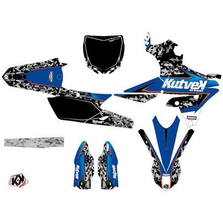 Kit Deco Moto Cross Predator Yamaha 250 YZF Noir Bleu