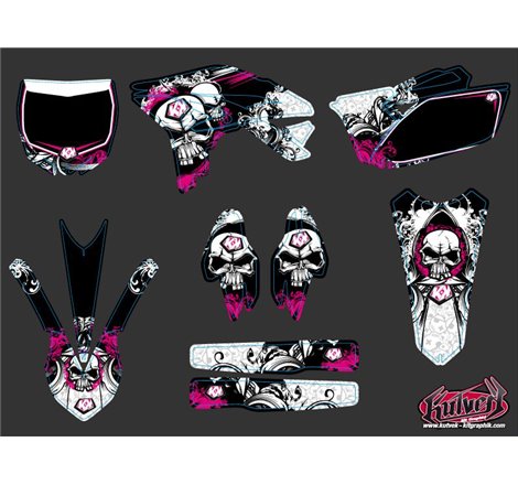 Kit Deco Moto Cross Trash Yamaha 250 YZF Noir Rose