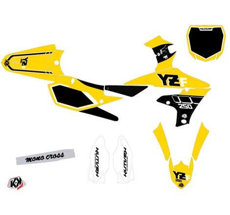 Kit Deco Moto Cross Vintage Yamaha 250 YZF Jaune