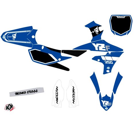 Kit Deco Moto Cross Vintage Yamaha 250 YZF Bleu