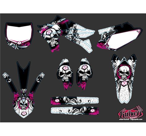 Kit Deco Moto Cross Trash Yamaha 450 YZF Noir Rose