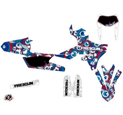 Kit Deco Moto Cross Freegun Eyed Yamaha 250 WRF Rouge