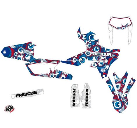 Kit Deco Moto Cross Freegun Eyed Yamaha 450 WRF Rouge