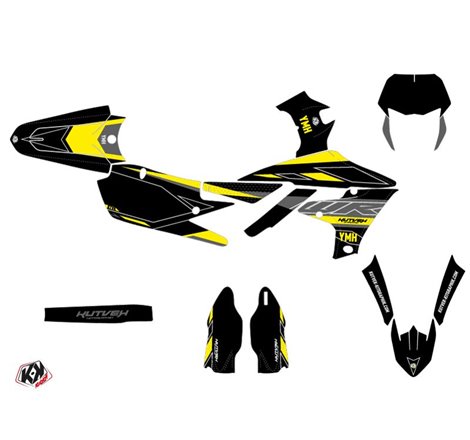 Kit Deco Moto Cross Outline Yamaha 450 WRF Jaune