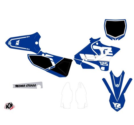 Kit Deco Moto Cross Vintage Yamaha 125 YZ Bleu