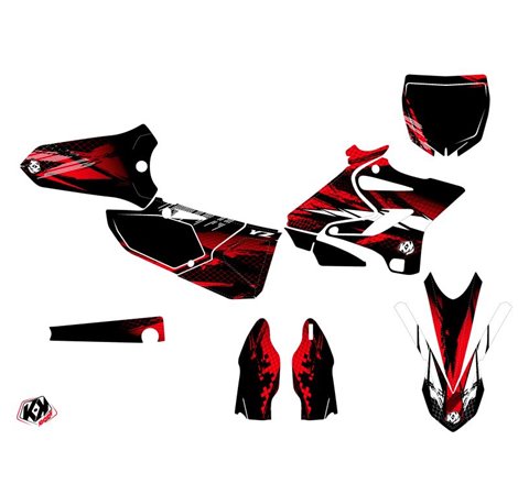 Kit Deco Moto Cross Techno Yamaha 125 YZ Rouge