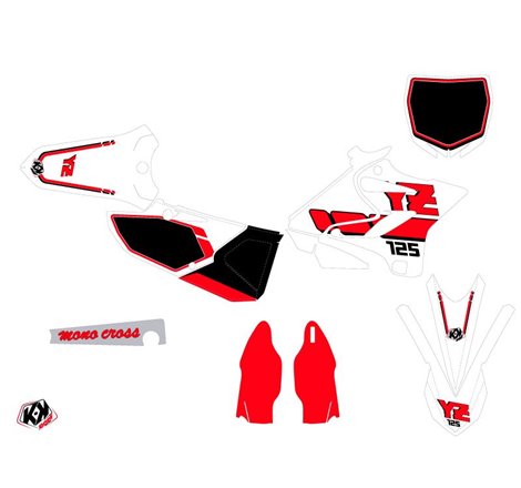 Kit Deco Moto Cross Vintage Yamaha 125 YZ Rouge