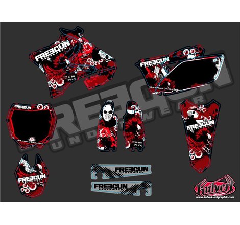 Kit Deco Moto Cross Freegun Yamaha 125 YZ Rouge