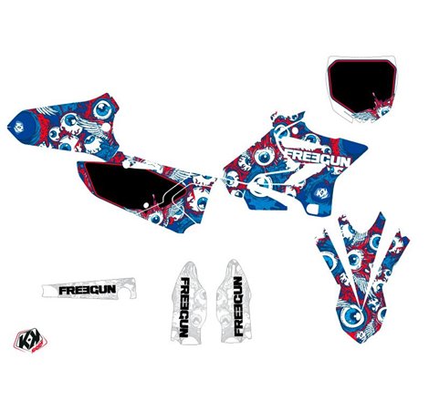 Kit Deco Moto Cross Freegun Eyed Yamaha 125 YZ Rouge