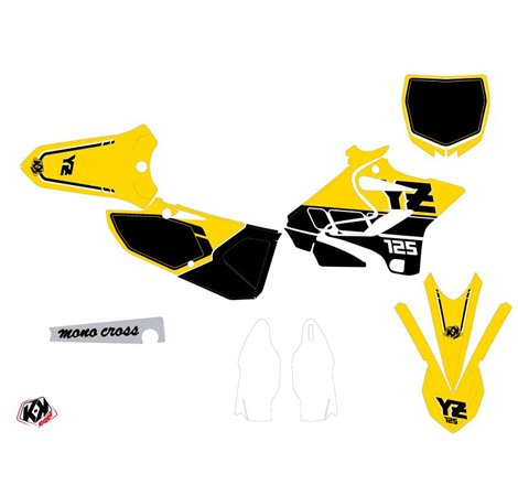 Kit Deco Moto Cross Vintage Yamaha 125 YZ Jaune