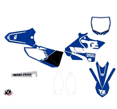 Kit Deco Moto Cross Vintage Yamaha 250 YZ Bleu
