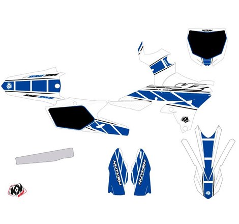 Kit Deco Moto Cross Replica Yamaha 250 YZ Blanc Bleu