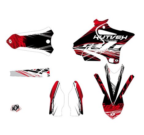 Kit Deco Moto Cross Eraser Yamaha 250 YZ Rouge Blanc LIGHT