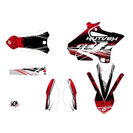 Kit Deco Moto Cross Eraser Yamaha 250 YZ Rouge Blanc LIGHT