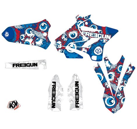 Kit Deco Moto Cross Freegun Eyed Yamaha 250 YZ Rouge LIGHT