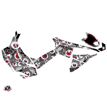 Kit Déco Quad Freegun Eyed Can Am DS 90 Gris Rouge (2008-2023)