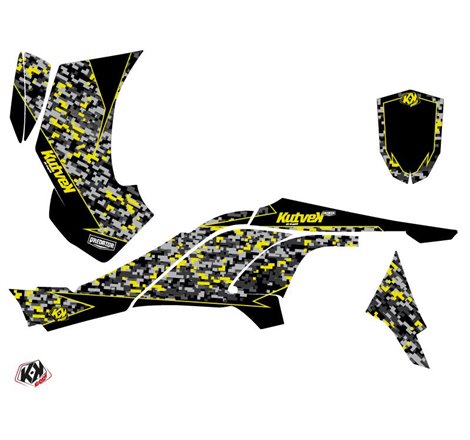 Kit Déco Quad Predator Can Am DS 450 Noir Gris Jaune (2008-2015)