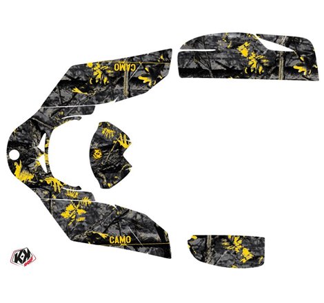 Kit Déco Quad Camo Can Am DS 650 Noir Jaune (2001-2006)