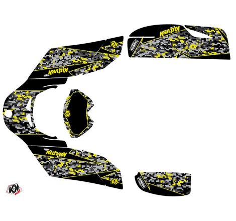 Kit Déco Quad Predator Can Am DS 650 Noir Gris Jaune (2001-2006)