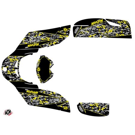 Kit Déco Quad Predator Can Am DS 650 Noir Gris Jaune (2001-2006)