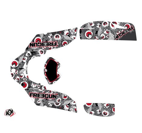 Kit Déco Quad Freegun Eyed Can Am DS 650 Gris Rouge (2001-2006)