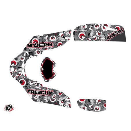 Kit Déco Quad Freegun Eyed Can Am DS 650 Gris Rouge (2001-2006)