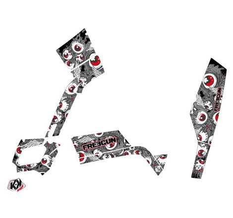 Kit Déco Quad Freegun Eyed Can Am Outlander 400 XTP Gris Rouge (2010-2012)