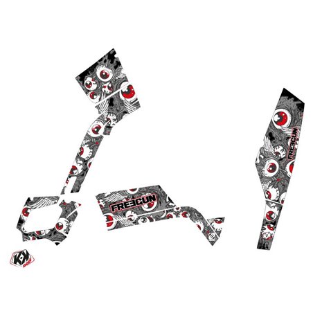 Kit Déco Quad Freegun Eyed Can Am Outlander 400 XTP Gris Rouge (2010-2012)
