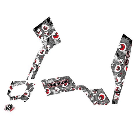 Kit Déco Quad Freegun Eyed Can Am Outlander 400 MAX Gris Rouge (2010-2014)