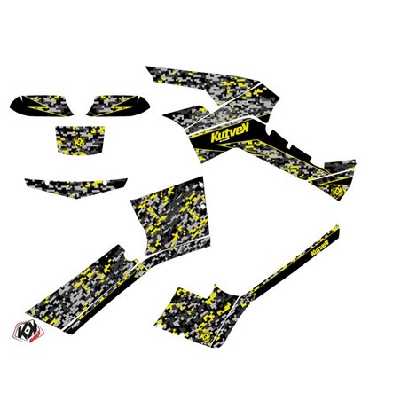Kit Déco Quad Predator Can Am Outlander 500-650-800 XTP Noir Gris Jaune (2013-2015)