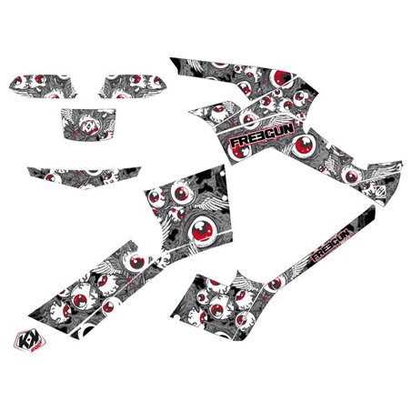Kit Déco Quad Freegun Eyed Can Am Outlander 500-650-800 XTP Gris Rouge (2013-2015)