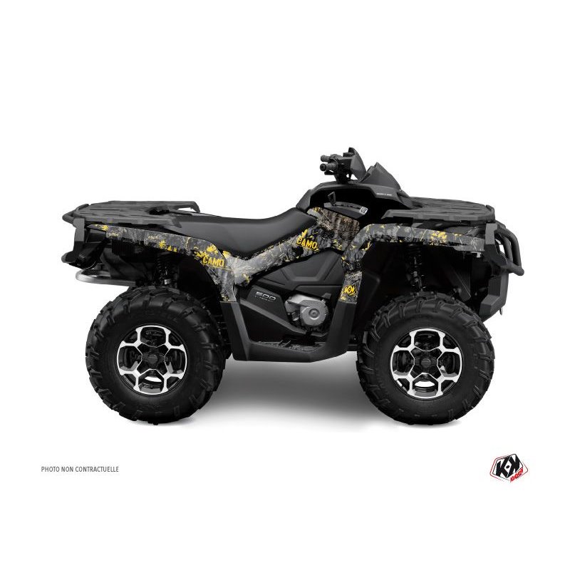 Kit Déco Quad Camo Can Am Outlander 1000 Noir Jaune (2012-2015)
