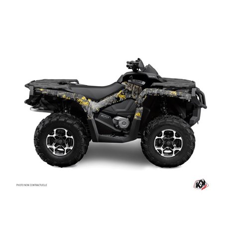 Kit Déco Quad Camo Can Am Outlander 1000 Noir Jaune (2012-2015)